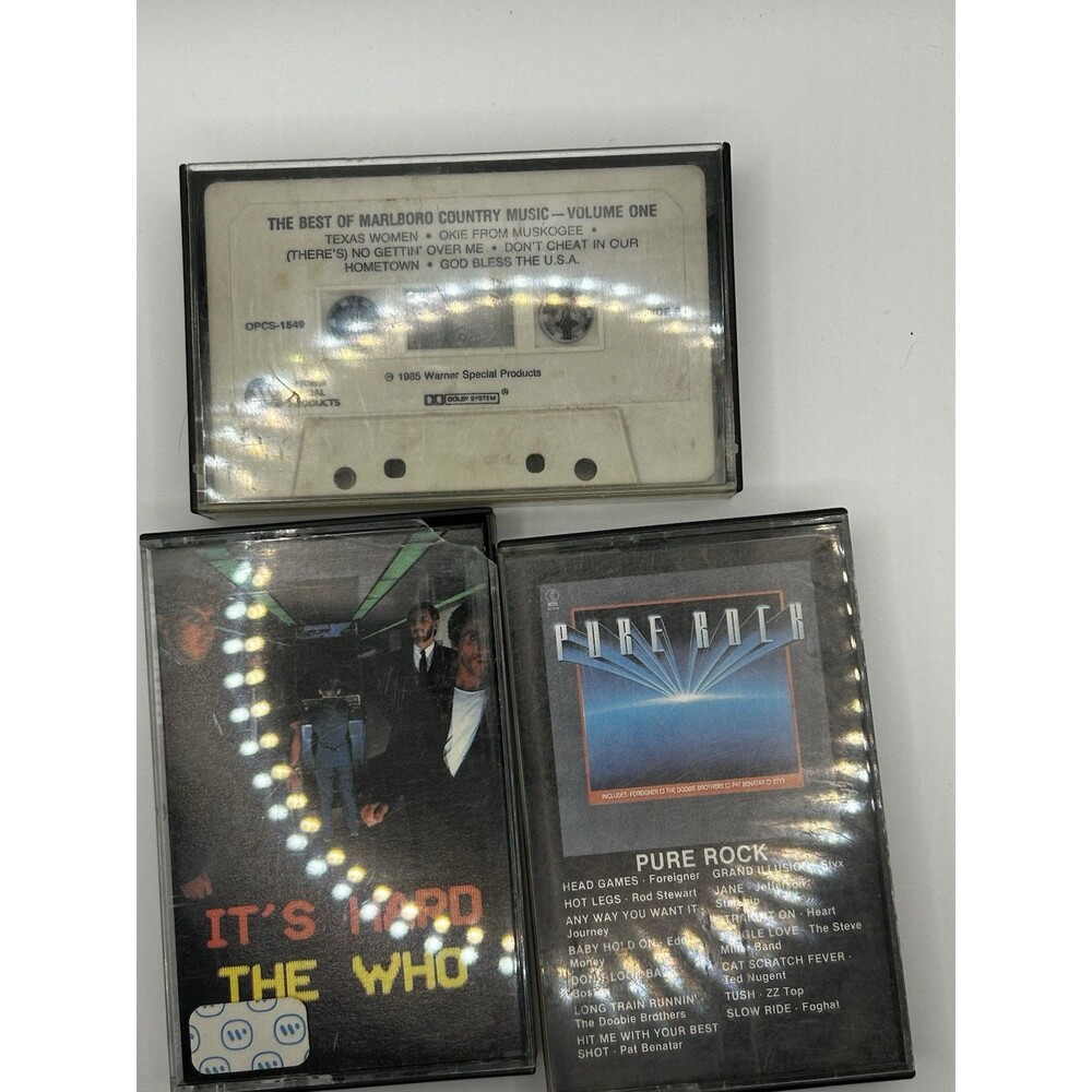 Vintage Cassette Tape Lot The Who It’s Hard Pure Rock Marlboro Country Music